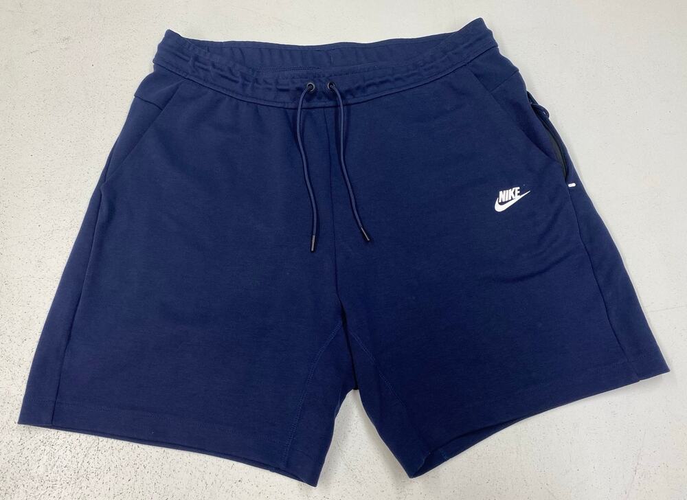 Men Nike Sportswear Tech Fleece navy casual comfy drawstring sweat shorts XL